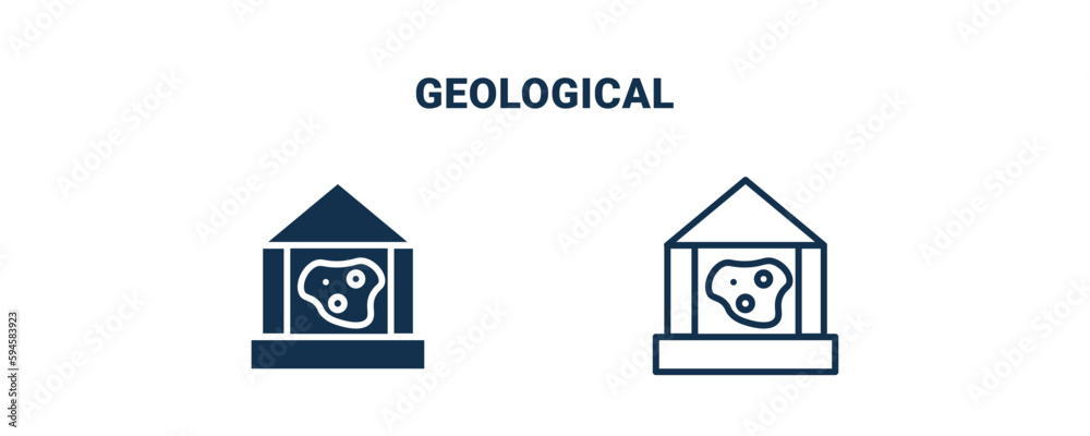 geological icon. Outline and filled geological icon from museum and ...