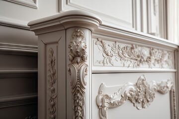 Sticker - refined and elegant, with intricate moldings and detailing, created with generative ai