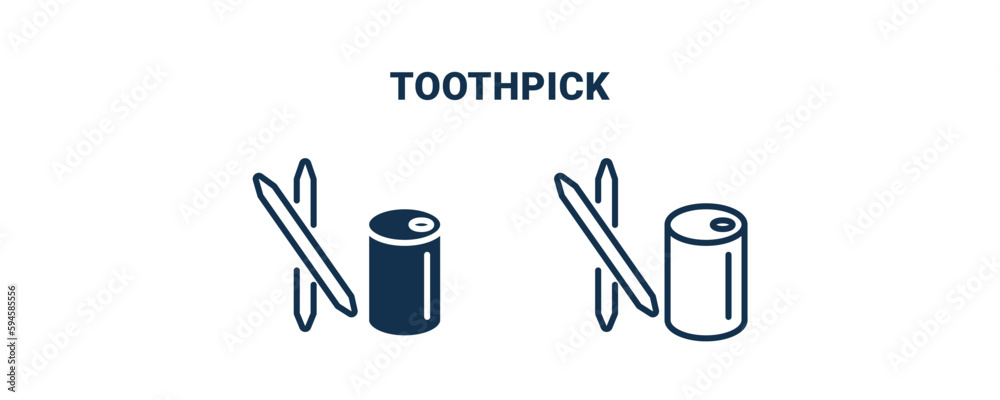 Toothpick Sign toothpick icon. Outline and filled toothpick icon from Hygiene and ...