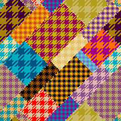 Poster - Geometric abstract pattern. Intersection patchwork plaid style