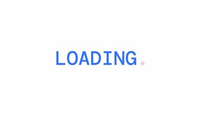 Fototapete - Minimalist style loader animation. Uppercase letters. Text message 4K video footage on white background. Colorful loading progress indicator with alpha channel transparency for UI, UX web design