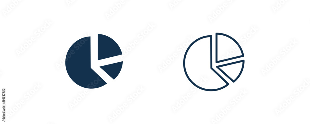 circular pie chart icon.Outline and filled circular pie chart icon from ...