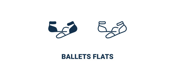 Canvas Print - ballets flats icon. Outline and filled ballets flats icon from clothes and outfit collection. Line and glyph vector isolated on white background. Editable ballets flats symbol.