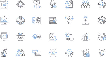 Roadmap and itinerary line icons collection. Plan, Schedule, Guide, Destination, Route, Program, Map vector and linear illustration. Journey,Agenda,Adventure outline signs set