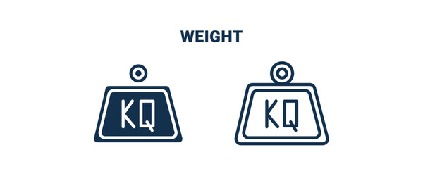 Sticker - weight icon. Outline and filled weight icon from delivery and logistics collection. Line and glyph vector isolated on white background. Editable weight symbol.