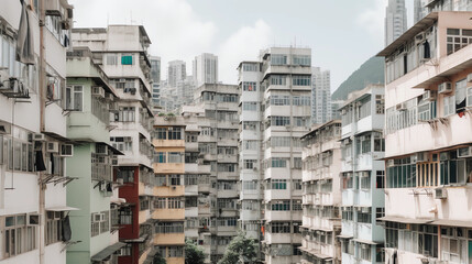 Canvas Print - houses in the city