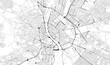 Monochrome city map with road network of Budapest