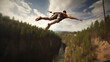 bungee jumping. motion blur. speed