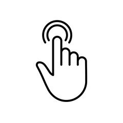Poster - Double Click Gesture of Computer Mouse. Pointer Finger Black Line Icon. Cursor Hand Linear Pictogram. Press Tap Touch Swipe Point Outline Symbol. Editable Stroke. Isolated Vector Illustration