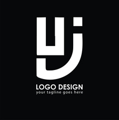 UJ UJ Logo Design, Creative Minimal Letter UJ UJ Monogram