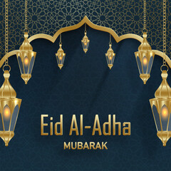 Wall Mural - Eid al Adha celebration on color background