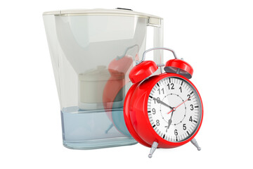 Poster - pitcher water filter with alarm clock, 3d rendering