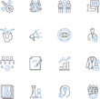 Demographic analysis line icons collection. Population, Census, Ethnicity, Gender, Age, Education, Income vector and linear illustration. Migration,Diversity,Segmentation outline signs set