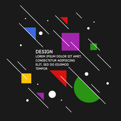 Poster - Modern geometric composition of various shapes. Illustration for design. Abstract background in the trend graphics.