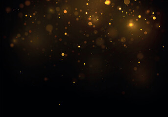 christmas glowing gold bokeh confetti and sparkle texture overlay for your design. glowing yellow bo