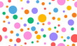 © chutkupanda - Abstract colorful random polka dot circles seamless pattern on white background