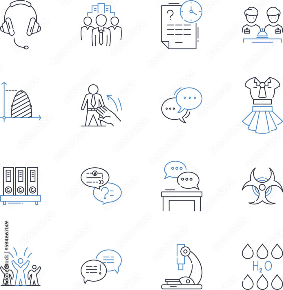 Academic progression line icons collection. Advancement, Development ...