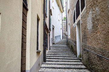 Naklejka na meble Morcote, Ticino, Switzerland - May 21, 2022 Narrow streets of  Morcote