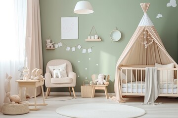 children's room interior. Nursery Interior. ai generative