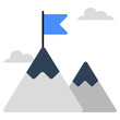 Conceptual flat design icon of mission accomplished