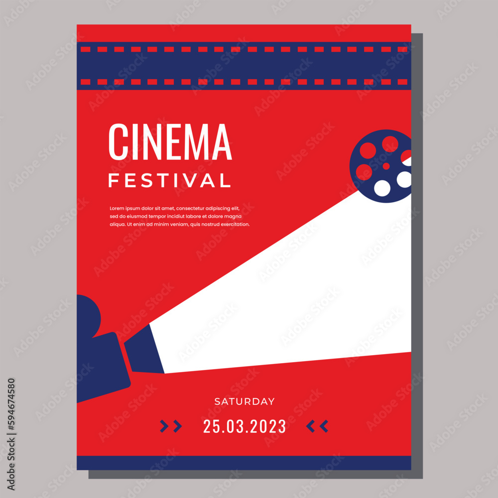 Movie Event Program Movie Night Event Flyer Layout Stock Vector | Adobe Stock