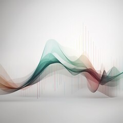 Wall Mural - Digital generated image of abstract multicolored curve chart on grey background visualising activity and analysing process. generative ai