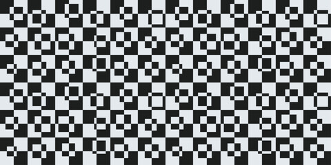 Poster - Canvas of checkered black white cells. For pillows, textiles, wallpaper, packaging, interior.