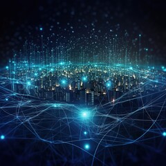 Poster - Smart city and wireless communication network. intelligent city and communication network. generative ai
