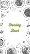© Kseniia - Cereal bowl background. Hand drawn vector illustration in sketch style. Restaurant menu design