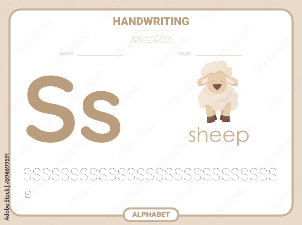 Alphabet tracing practice Letter S. Tracing practice worksheet ...