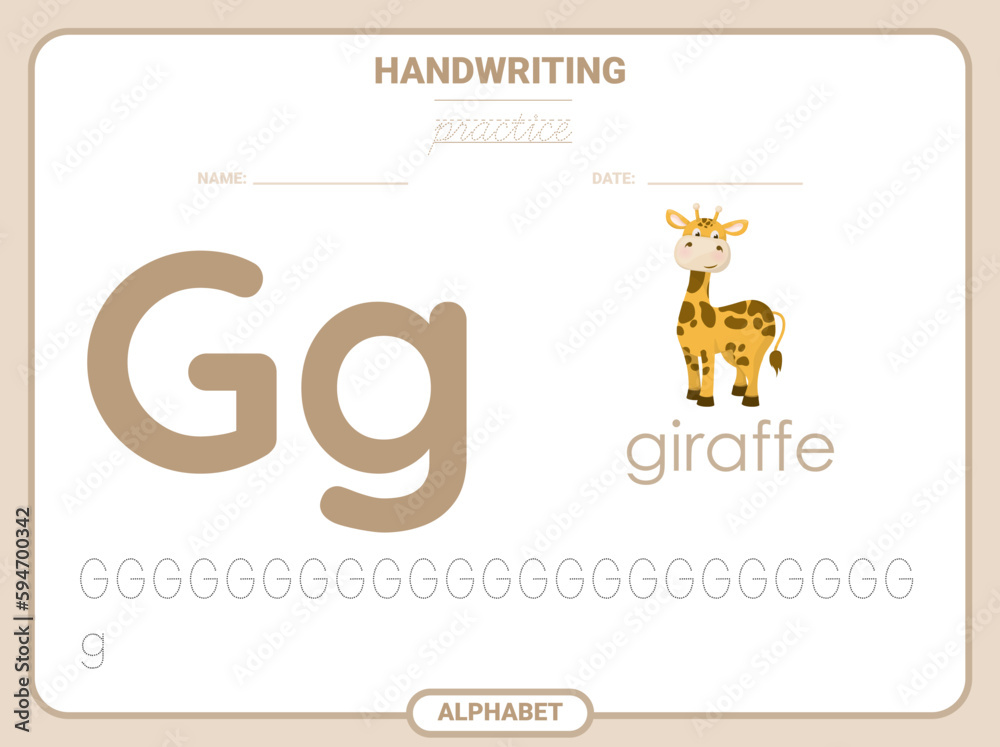 Alphabet tracing practice Letter G. Tracing practice worksheet ...