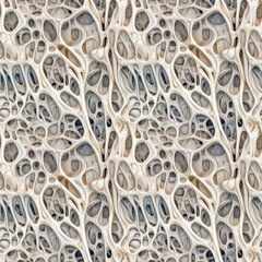 White bone sponge anatomy structure. AI generative illustration.