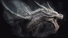 Head Of A Gray Dragon Generative Ai