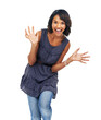© Bharat/peopleimages.com - Surprise, wow and portrait of woman on png for happy, announcement and good news. Shocked, excited and smile with female isolated on transparent background for celebration, achievement and motivation