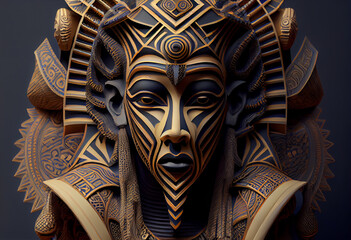 Beautiful abstract Egyptian God Ra (Re) background. Generative AI technology.	
