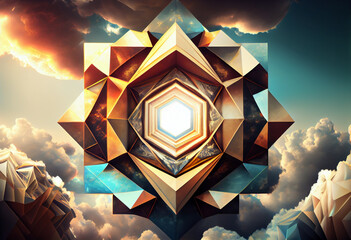 Poster - abstract background with stars. Generative AI technology.	
