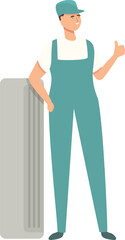 Poster - Service man icon cartoon vector. Home system. Worker design