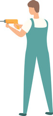Poster - Fix install icon cartoon vector. Service system. Person wall