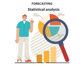 Wall Mural - Statistical analysis for business forecast. Employee planning a new project