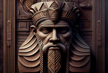 Poster - Major gods and goddesses of ancient Indian religions including Hinduism, Buddhism and their predecessors: Brahma, Vishnu, Shiva, Kali, Ganesh, Krishna, Devi, Buddha, Bodhisattva,  Tara. Generative AI 
