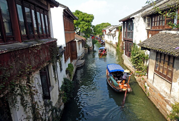 Suzhou, Canal in Zhouzhuang, Jiangsu, China