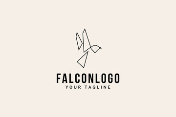 Wall Mural - falcon hipster vintage logo vector icon illustration