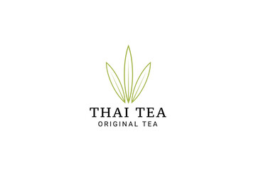 Sticker - tea leaf logo vector icon illustration