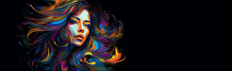 Wall Mural - Woman life banner concept. Generative AI