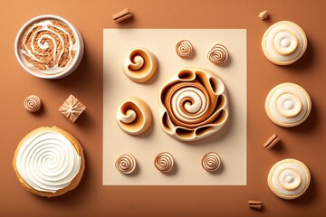 Sticker - A spread of cinnamon rolls Generative AI