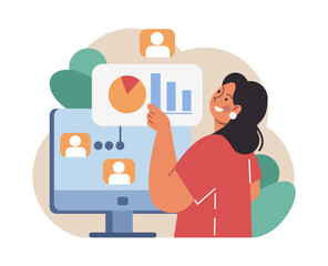 Poster - Employee performance management. Performance indicators and reports
