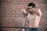 Portrait of asian man big muscle at the gym,Thailand people,Workout for  good healthy,Body weight training,Fitness at the gym concept 10452831 Stock  Photo at Vecteezy