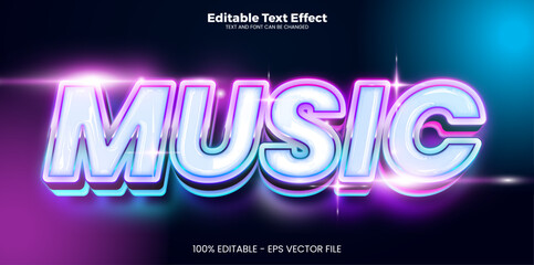 Wall Mural - Music editable text effect in modern trend style