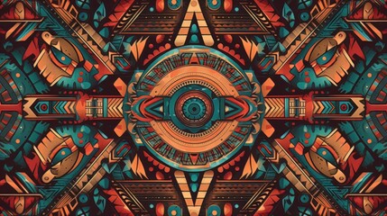 Poster - Abstract background with Navajo patterns. Generative AI