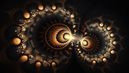 Fototapete - This fractal backdrop is perfect for your next art or creative venture. an abstract representation of technology based on fractal geometry Generative AI